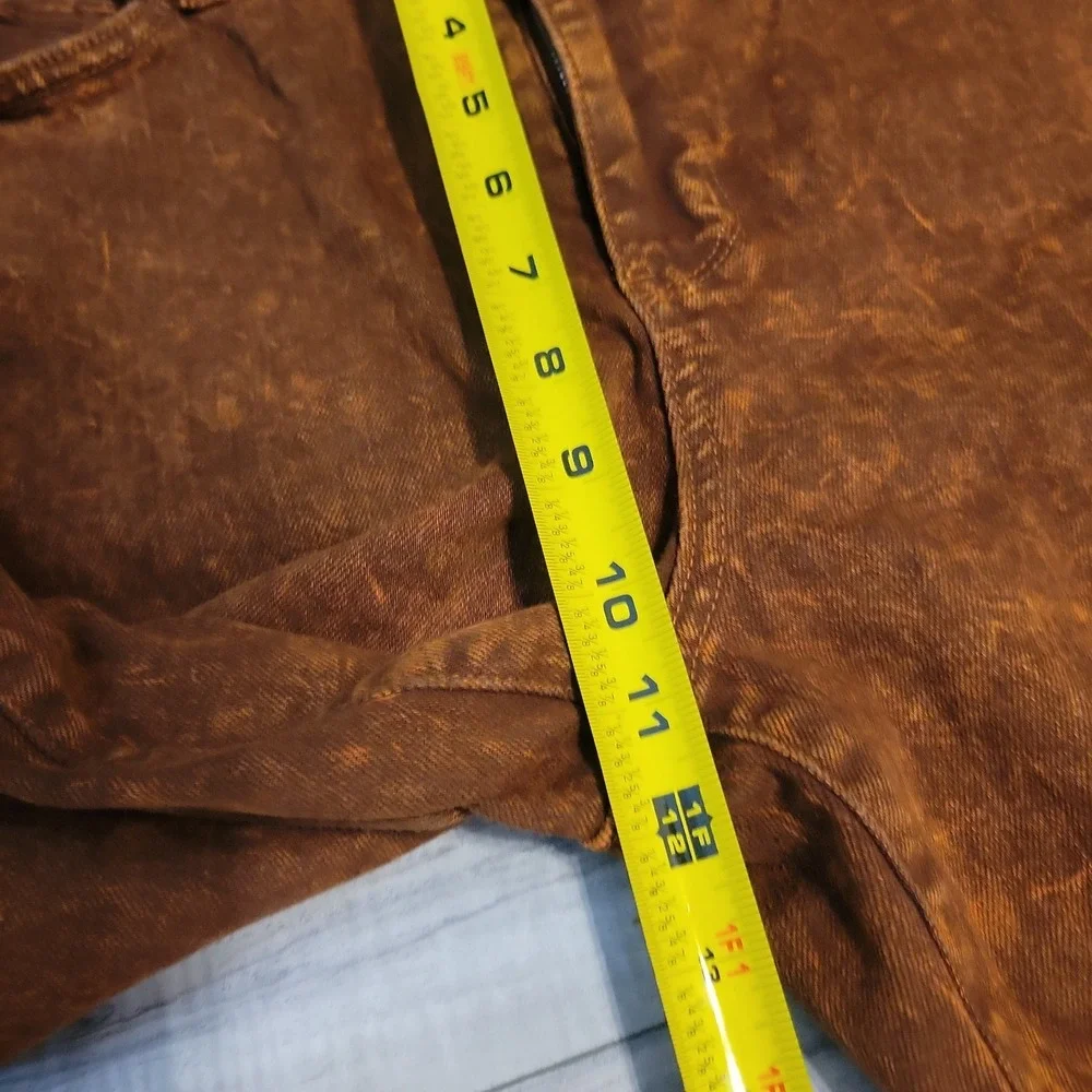 Judy Blue Jeans Womens 13/31 Rust Color Dryed Wash Raw Hem Wide Leg